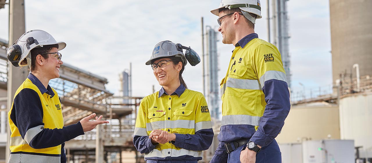 Staff speaking at CSBP plant