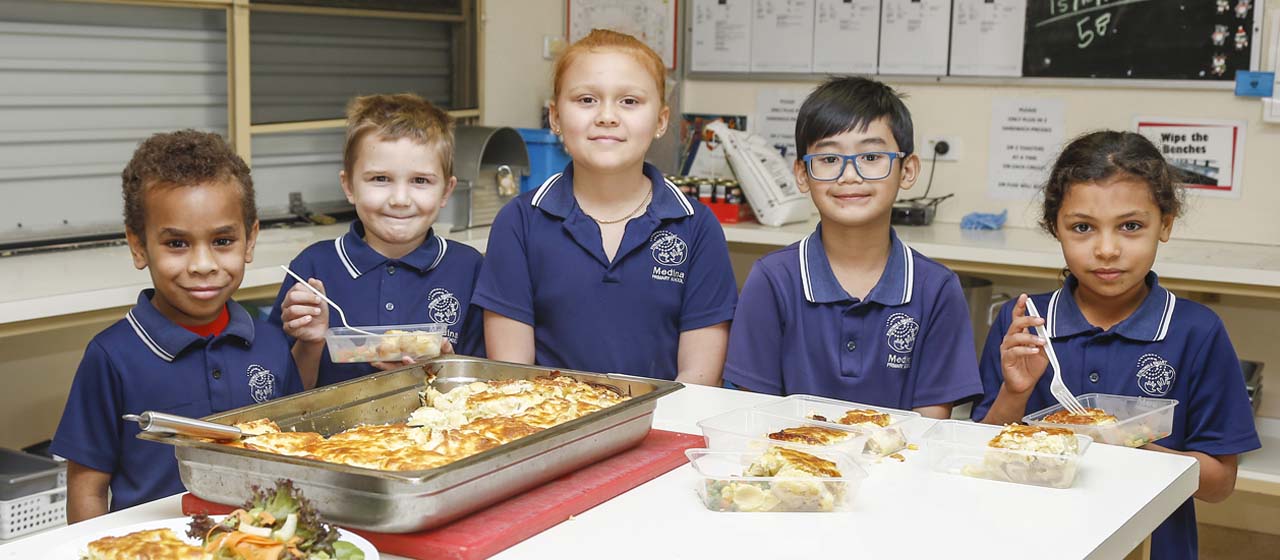 Students in kitchen